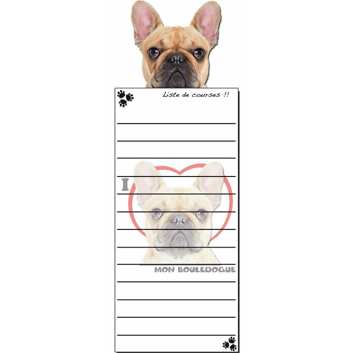 Bloc Listes Courses Aimantée Bouledogue Français