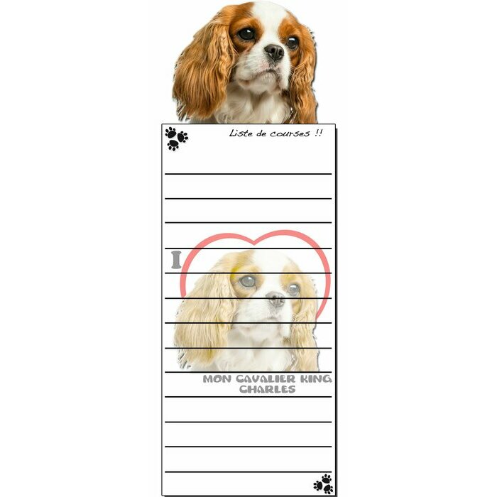 Bloc Listes Courses Aimante Cavalier King Charles