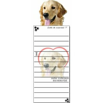 Bloc Listes Courses Aimantée Golden Retriever Bloc Listes Courses Aimantée Golden Retriever