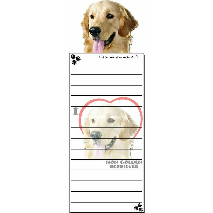 Bloc Listes Courses Aimante Golden Retriever