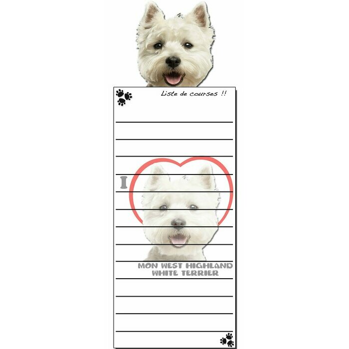 Bloc Listes Courses Aimante West Highland White Terrier