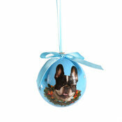Petite Boule de Nol Bouledogue Franais Noir et Blanc