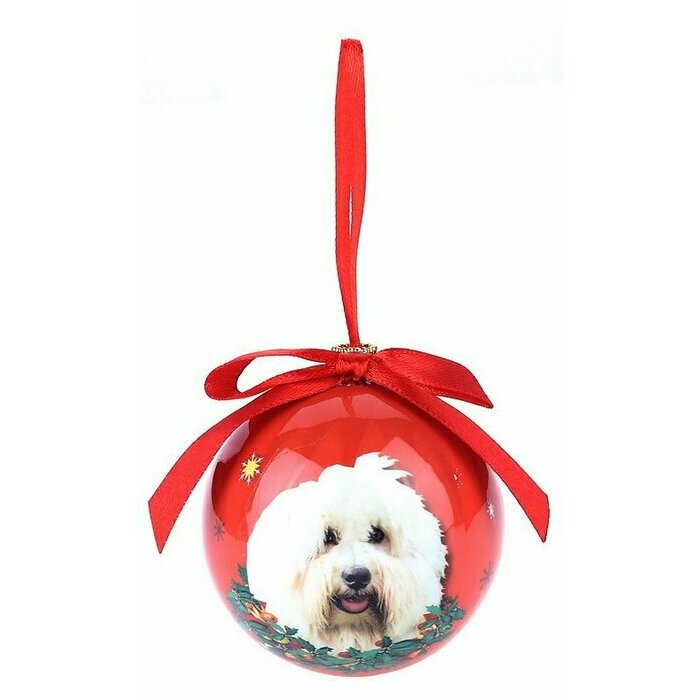 Petite Boule de Noël Coton de Tuléar