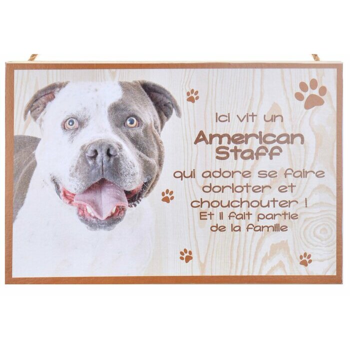 Plaque Bois Dcorative American Staff blanc marron