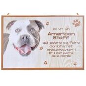 Plaque Bois Dcorative American Staff blanc marron