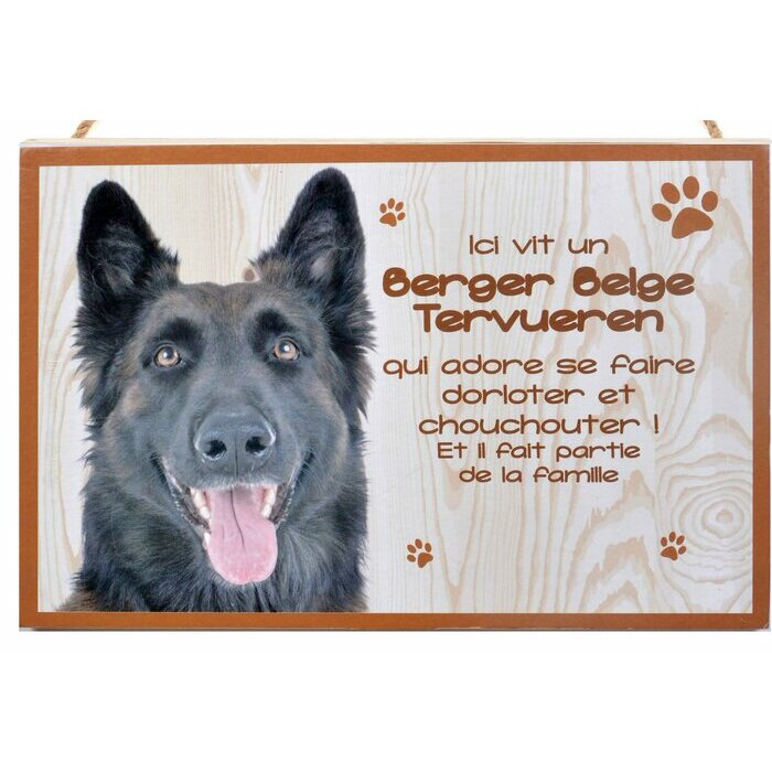 Plaque Bois Décorative Berger belge Tervueren
