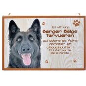 Plaque Bois Décorative Berger belge Tervueren
