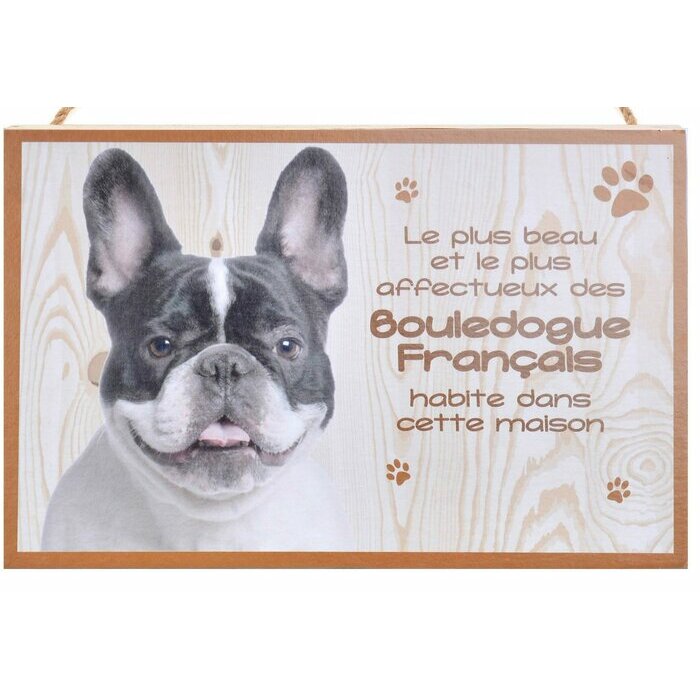 Plaque Bois Dcorative Bouledogue Franais