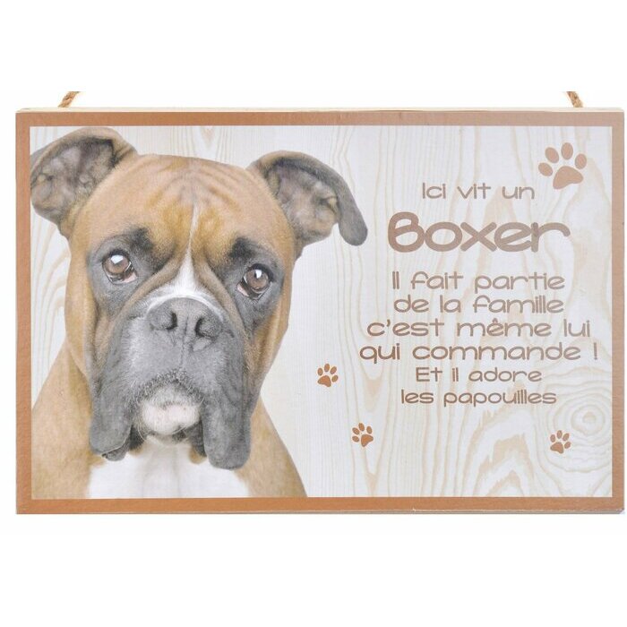Plaque Bois Décorative Boxer