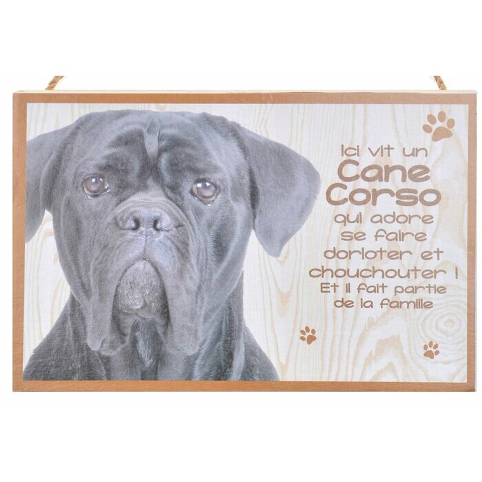 Plaque Bois Dcorative Cane Corso