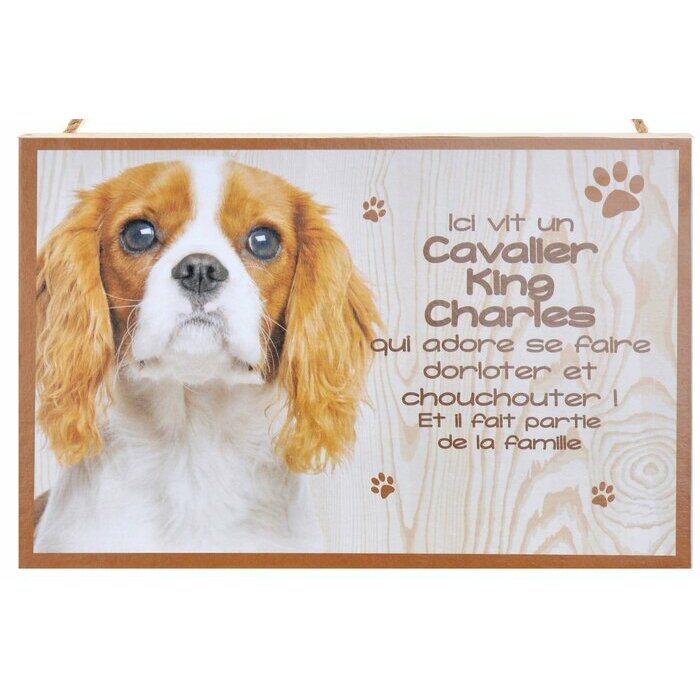 Plaque Bois Dcorative Cavalier King Charles Blenheim