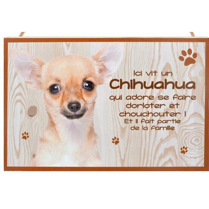 Plaque Bois Dcorative Chihuahua Poil Court