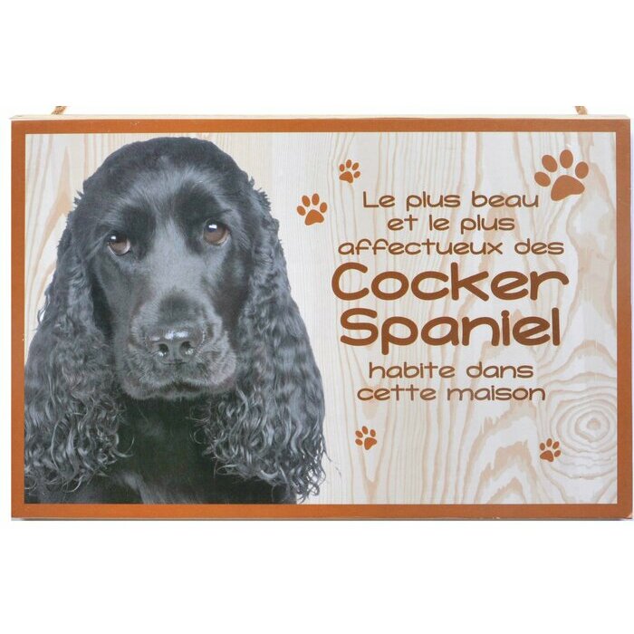 Plaque Bois Décorative cocker spaniel