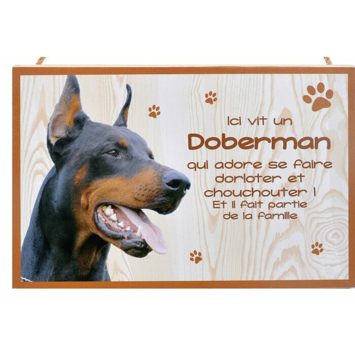 Plaque Bois Dcorative Doberman