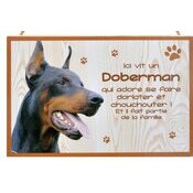 Plaque Bois Dcorative Doberman