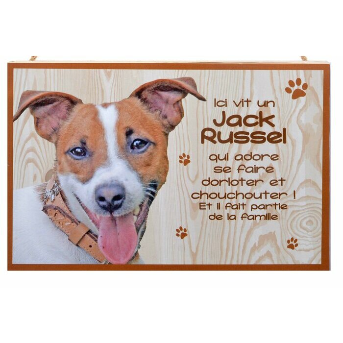 Plaque Bois Dcorative Jack Russel