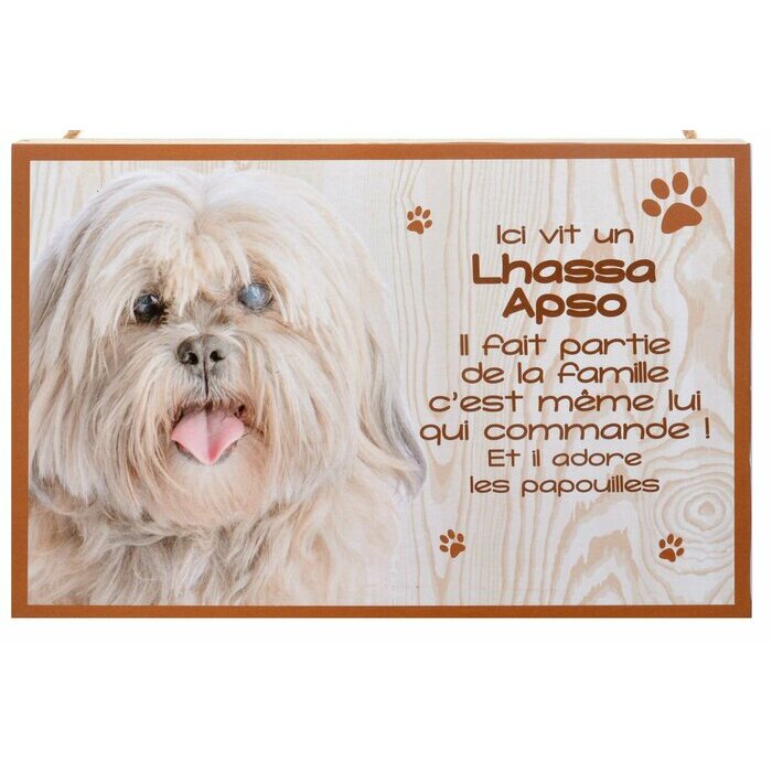 Plaque Bois Dcorative Lhassa Apso