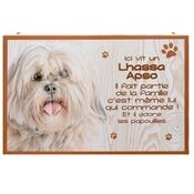 Plaque Bois Dcorative Lhassa Apso