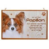 Plaque Bois Dcorative Epagneul Papillon