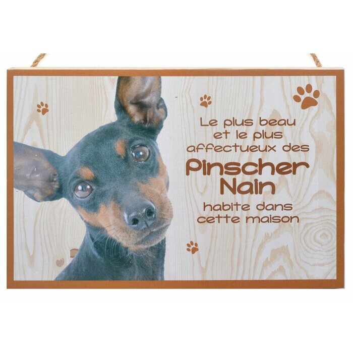 Plaque Bois Dcorative Pinscher Nain