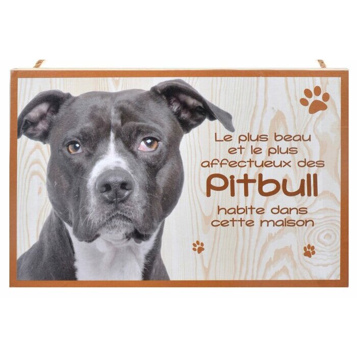 Plaque Bois Dcorative Pitbull