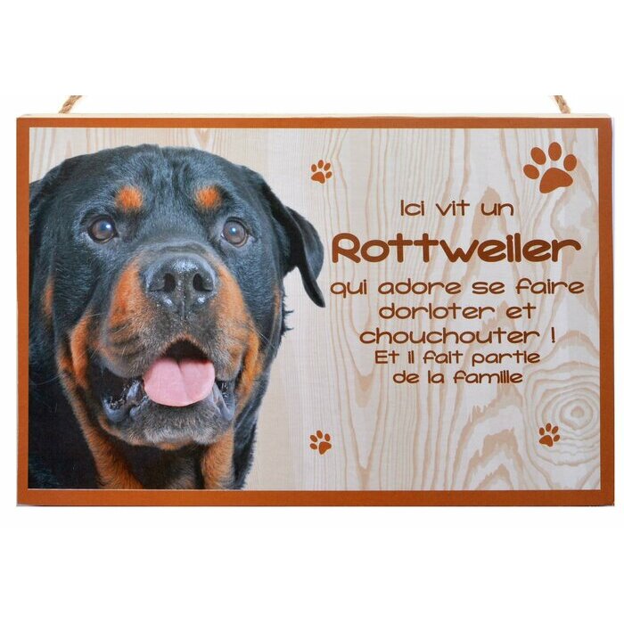 Plaque Bois Dcorative Rottweiler