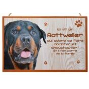 Plaque Bois Dcorative Rottweiler