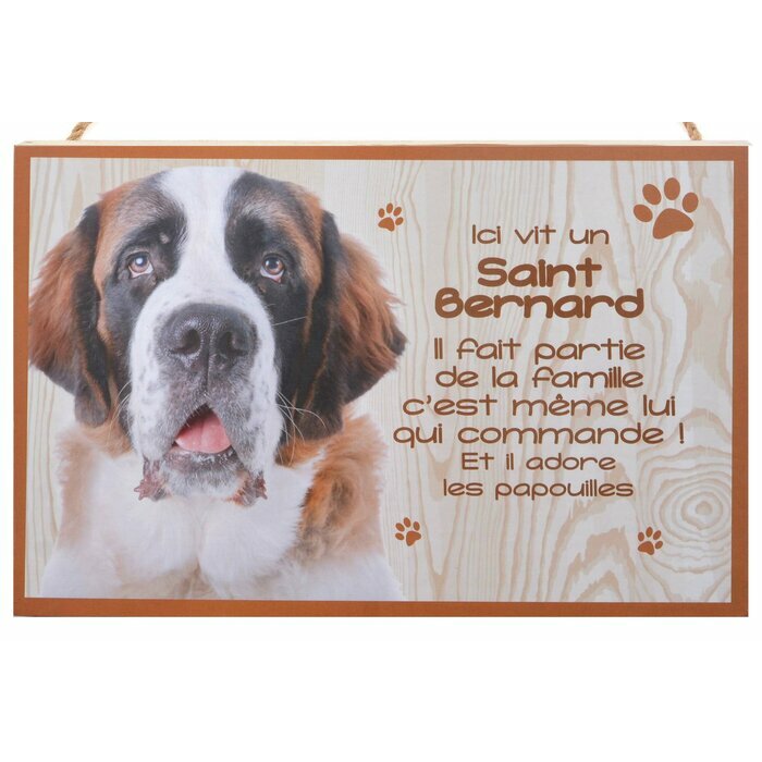 Plaque Bois Dcorative Saint-Bernard