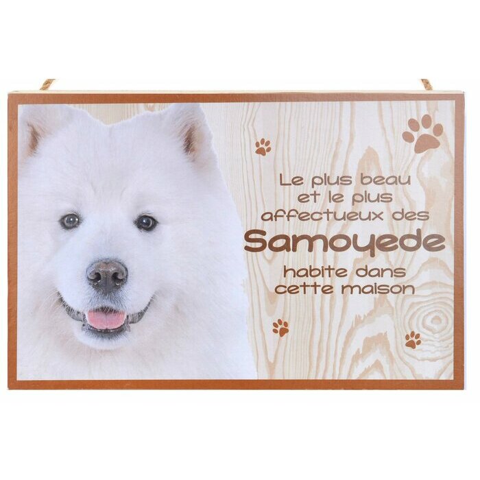 Plaque Bois Dcorative Samoyede