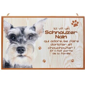Plaque Bois Décorative Schnauzer Nain Plaque Bois Décorative Schnauzer Nain