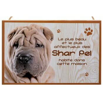 Plaque Bois Décorative Shar Pei