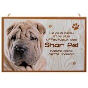 Plaque Bois Dcorative Shar Pei