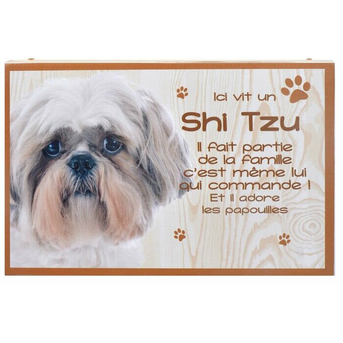 Plaque Bois Dcorative Shih Tzu