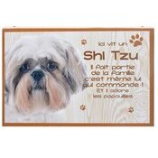 Plaque Bois Dcorative Shih Tzu