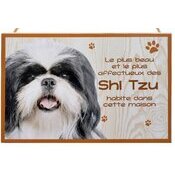 Plaque Bois Décorative Shih tzu