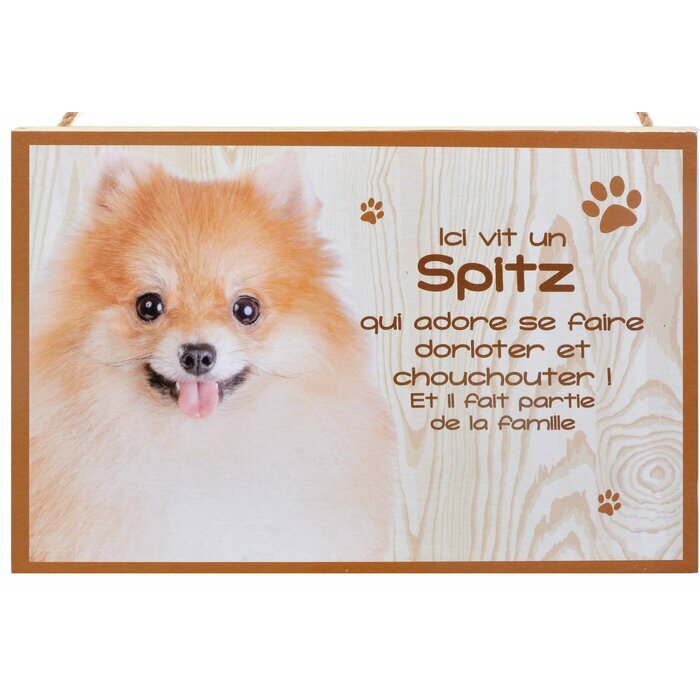 Plaque Bois Dcorative Spitz Nain