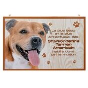 Plaque Bois Décorative Staffordshire Terrier American