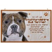 Plaque Bois Dcorative Staffordshire Bull Terrier