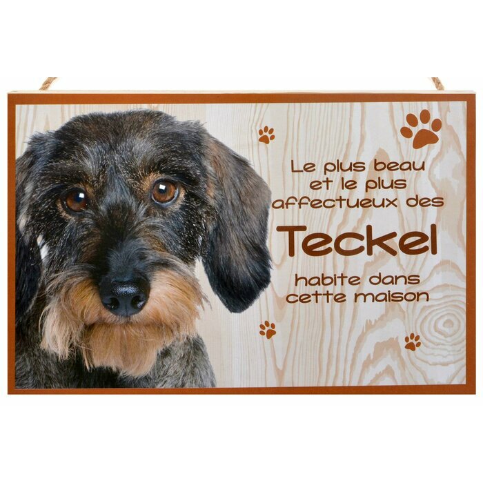 Plaque Bois Dcorative Teckel poil dur
