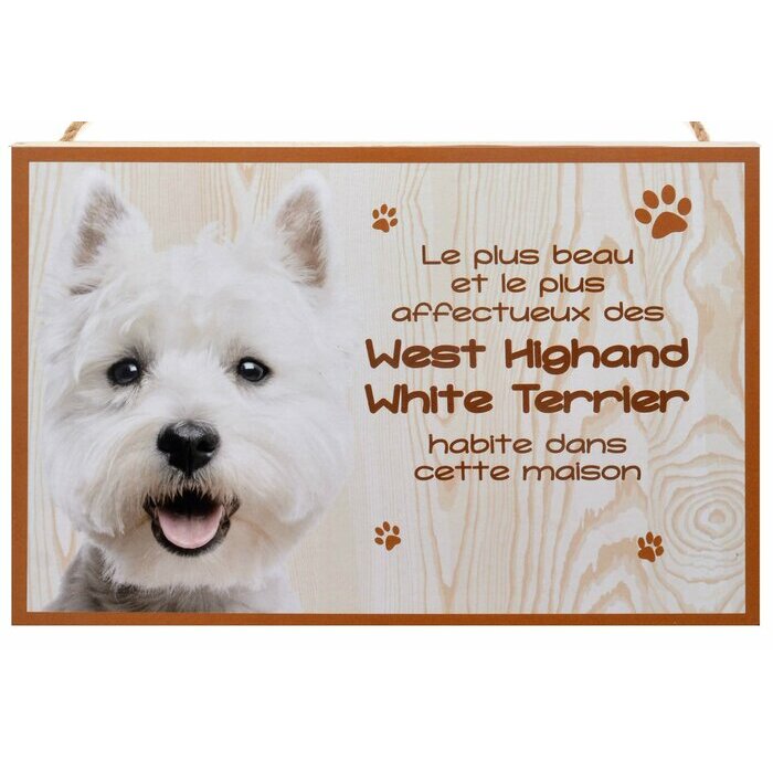 Plaque Bois Dcorative West Highand White Terrier