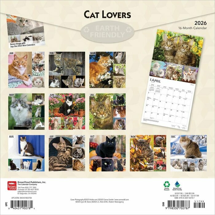 Calendrier 2026 Amoureux des Chats