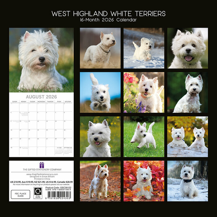 Calendrier Mural 2026 Chien Westi
