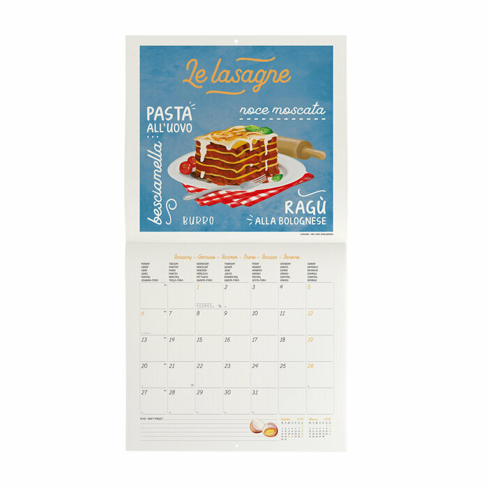 Calendrier 2025 Gastronomie Italienne Dolce Vita