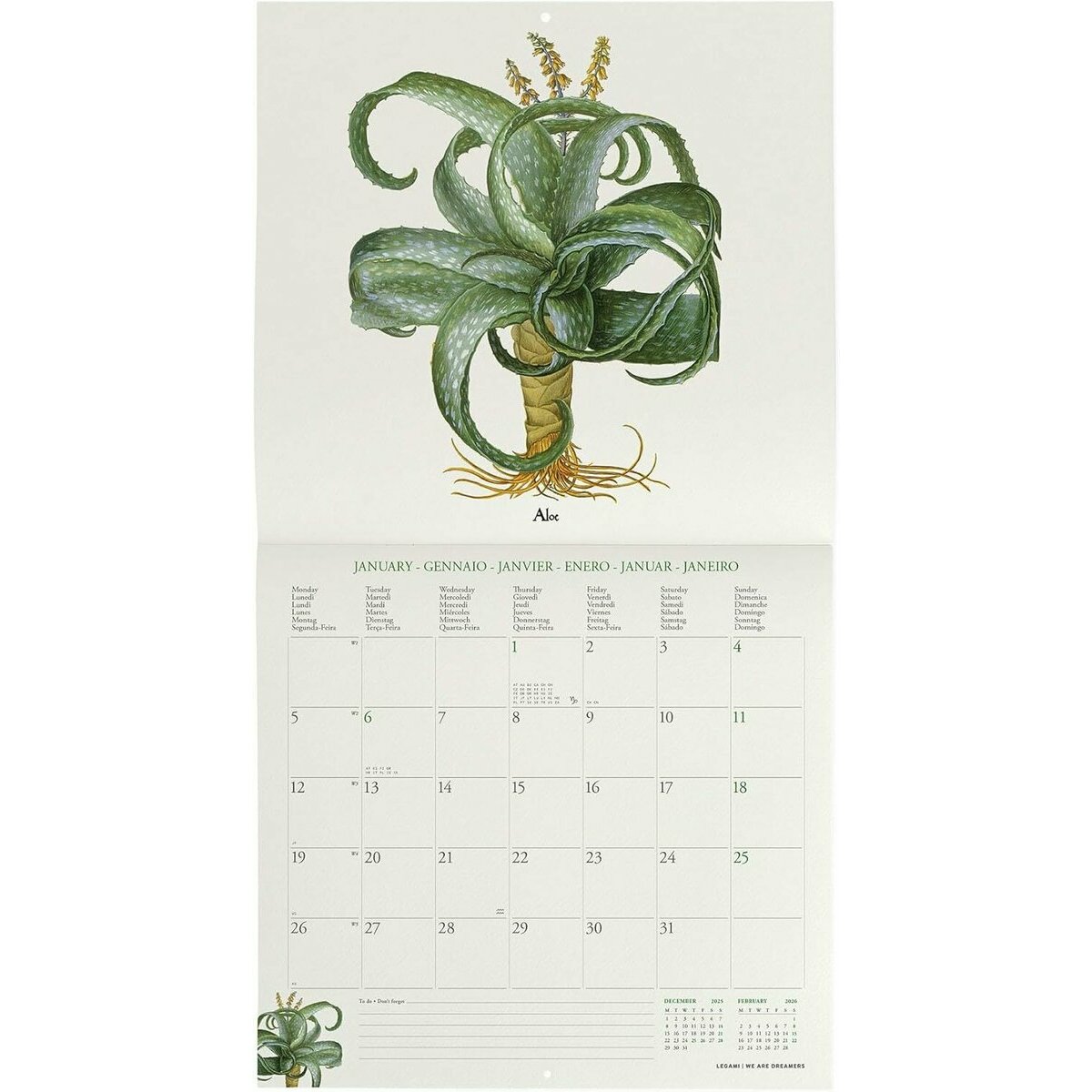 Calendrier Mural Fleurs 2026 – 28x28 Cm, Grilles Spacieuses, Reliure En Spirale, Pour école Ou Bureau