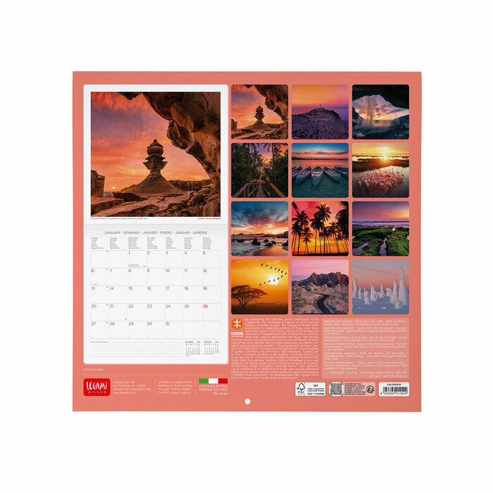 Calendrier Mural 2025 Coucher de Soleil Sunset