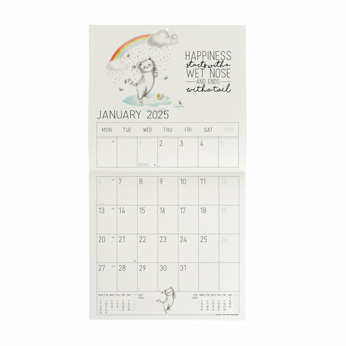 Calendrier 2025 Dessins Chat Cute