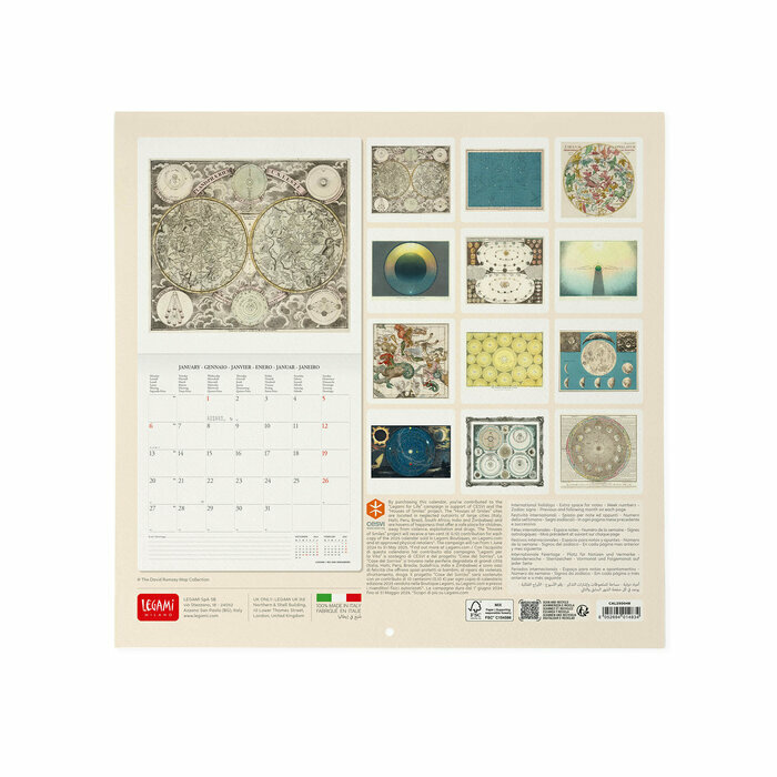 Calendrier 2025 Cartes Céleste Constellations 