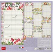 Calendrier Familial Organisation 2025 Dessins Jardins et Fleurs