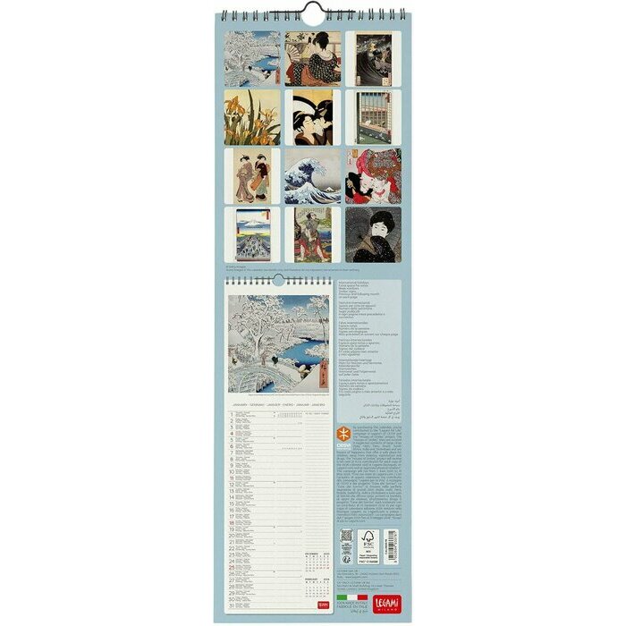 Calendrier Slim Spirale 2025 Art Japonais