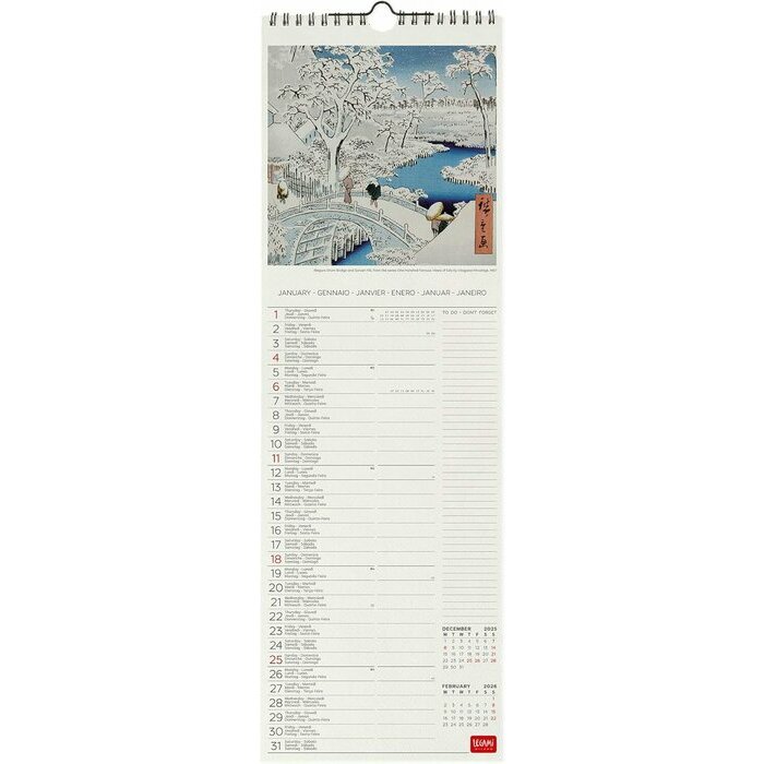 Calendrier Slim 2025 Art Japonais